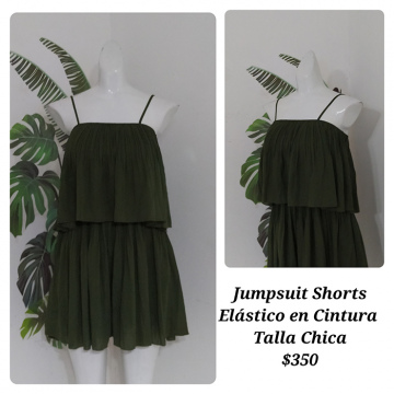 Jumpsuit Shorts Elástico en Cintura Talla Chica (38)